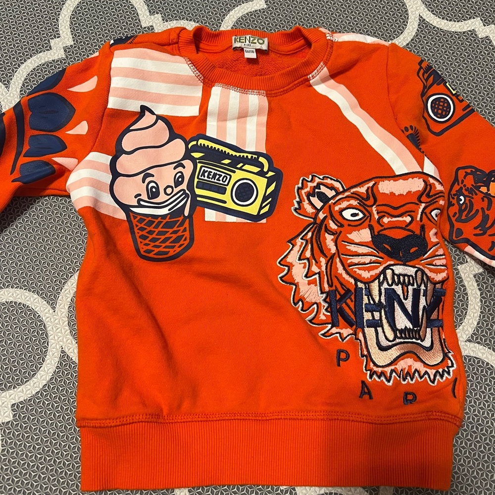 Kenzo Kids Orange Sweatshirt with Fun Graphics